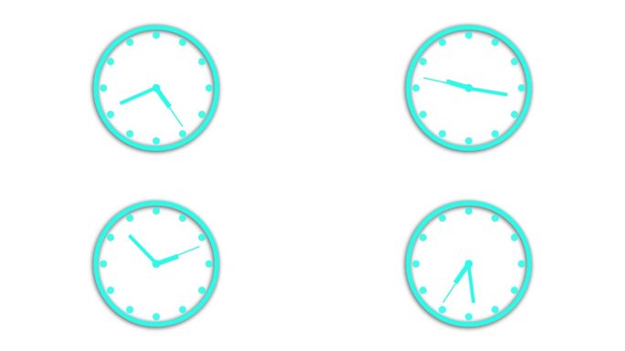 秒表动画图标时钟与移动箭头在白色背景。