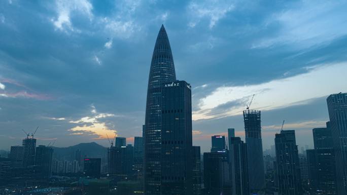 深圳南山区深圳湾华润大厦航拍