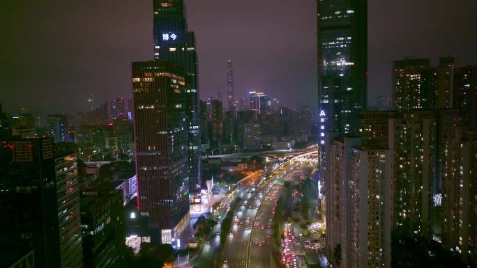 深圳地标 深圳夜景城市航拍 宣传片