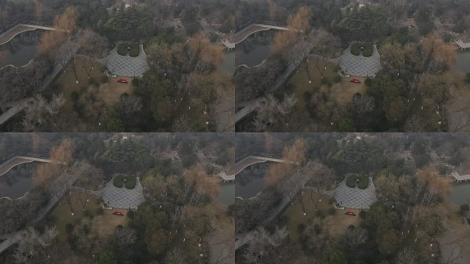 西安革命公园杨虎城雕像航拍13