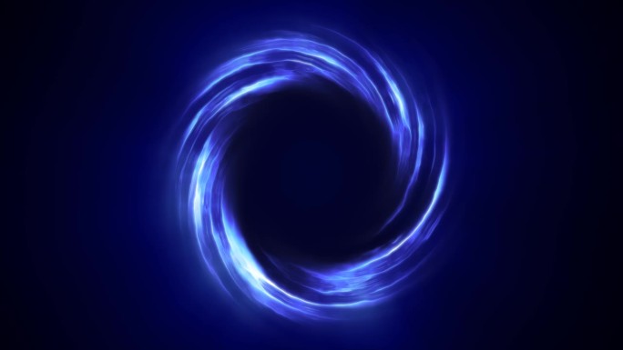 圈圈旋转的条纹和线条的明亮的蓝色美丽神奇能量发光霓虹，圆形框架。抽象的背景