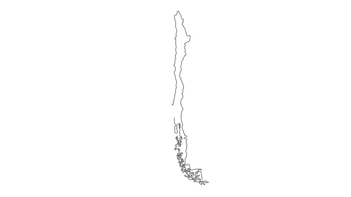 智利国家地图图标的动画草图