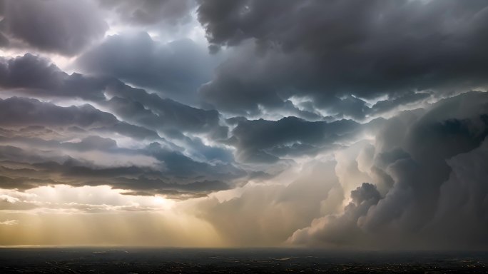 乌云阴天乌云密布大雨将至空境云翻滚