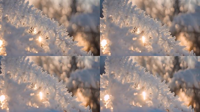 雪花冰晶结晶冬天下雪冬季唯美浪漫雪景霜花