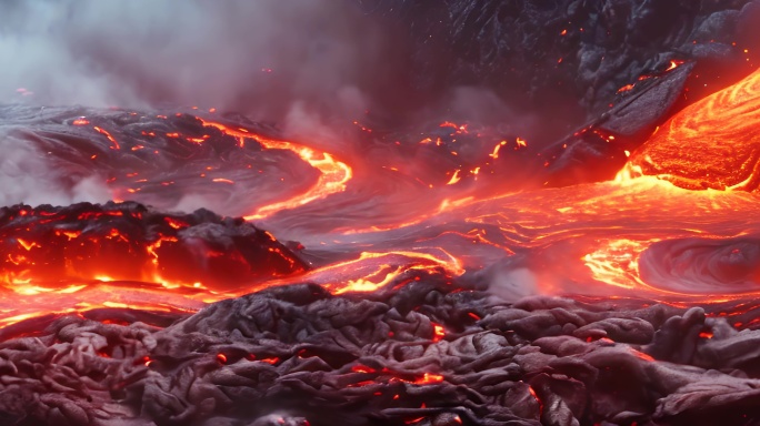 火山熔浆爆发火山喷发12K沉浸式超宽背景