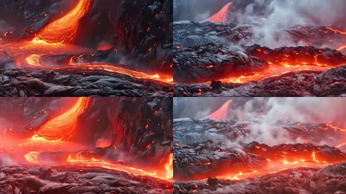 火山熔浆爆发火山喷发12K沉浸式超宽背景