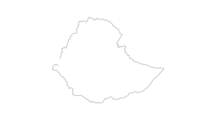 埃塞俄比亚国家地图图标的动画草图