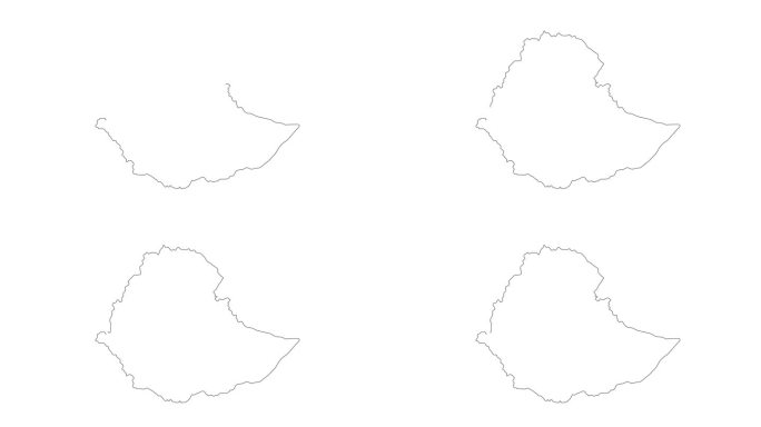 埃塞俄比亚国家地图图标的动画草图