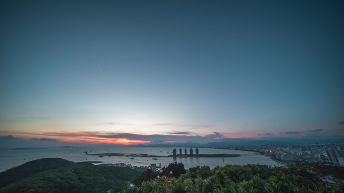 三亚凤凰岛落日夜景