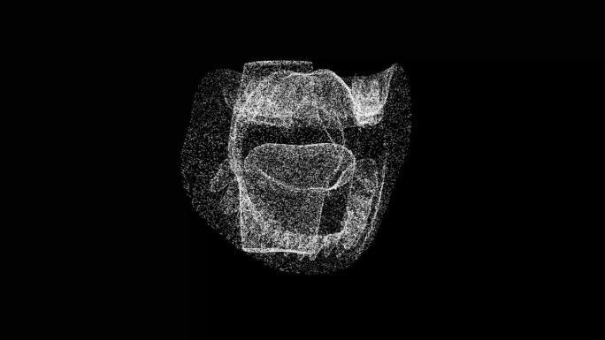 3D口腔解剖旋转黑色背景。人体概念。人的嘴和下巴。商业广告背景。用于标题，文本，演示。3d动画60 