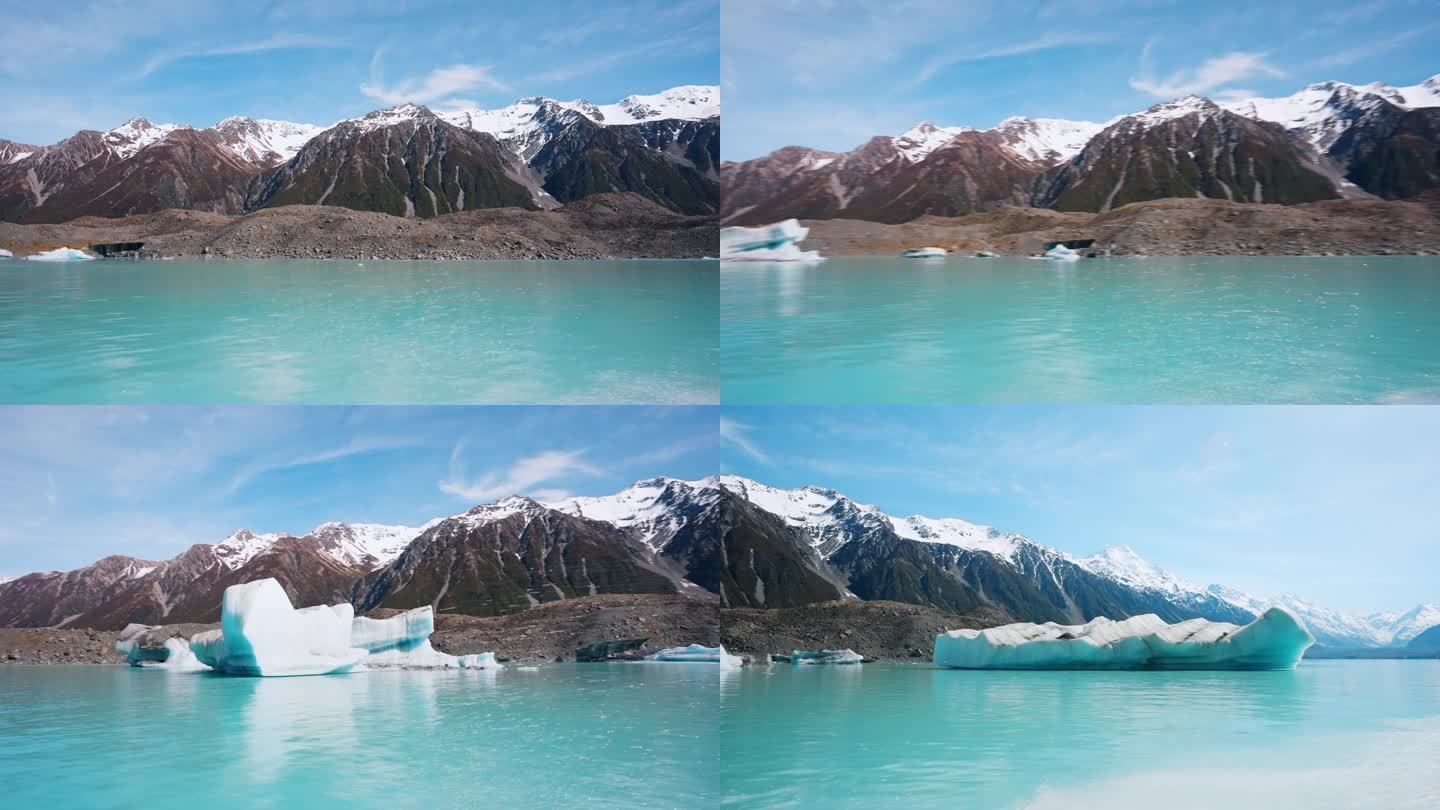 新西兰库克山国家公园冰河湖