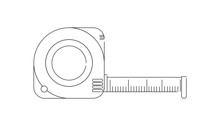 一个长度测量仪器图标草图的动画视频