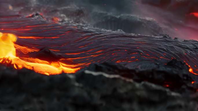 火山熔浆流淌火山爆发火山喷发12K沉浸式
