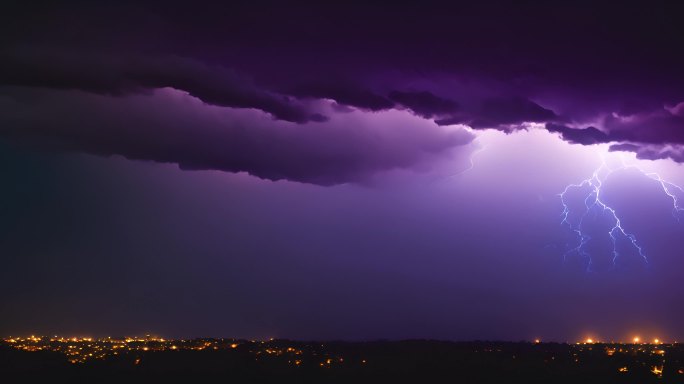 闪电恐怖乌云密布风起云涌电闪雷鸣风暴暴雨