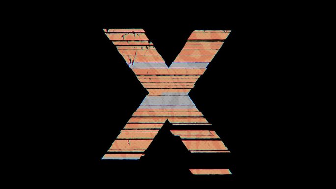 X到Y字母切换在卡通Glitchy风格在透明背景在4k动画。