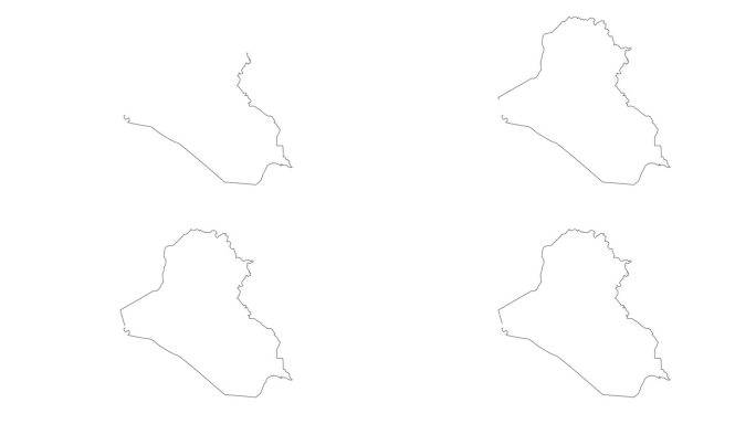 伊拉克国家地图的动画草图图标