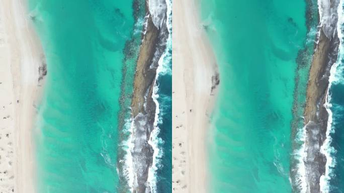 无人机拍摄的澳大利亚西澳卡尔巴里卡尔巴里国家公园的幸运湾海滩