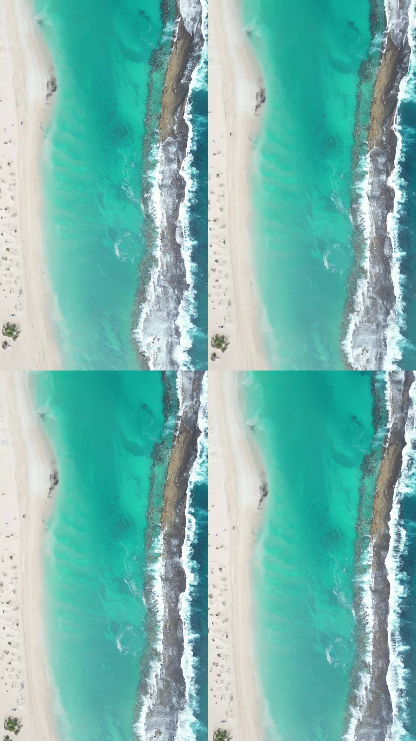 无人机拍摄的澳大利亚西澳卡尔巴里卡尔巴里国家公园的幸运湾海滩
