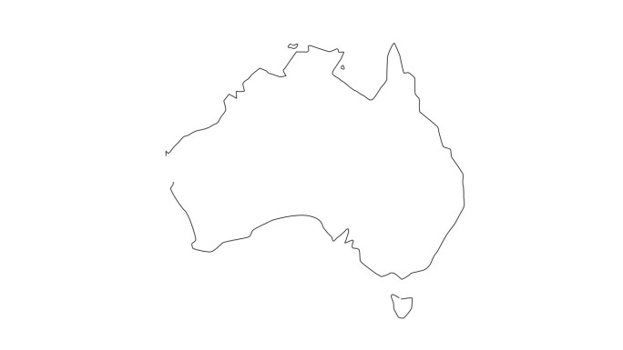 澳大利亚地图图标的动画草图
