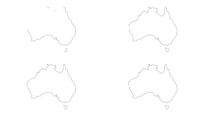 澳大利亚地图图标的动画草图