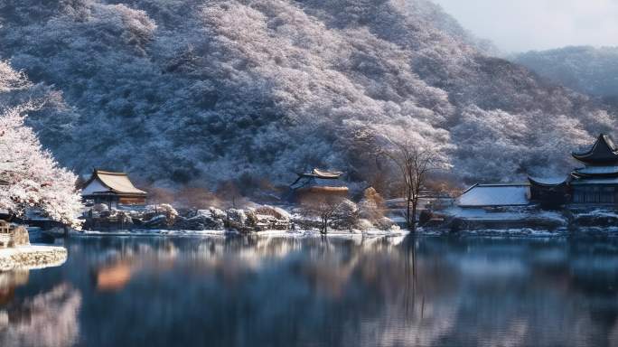 6K宽屏古风国风雪景园林 I