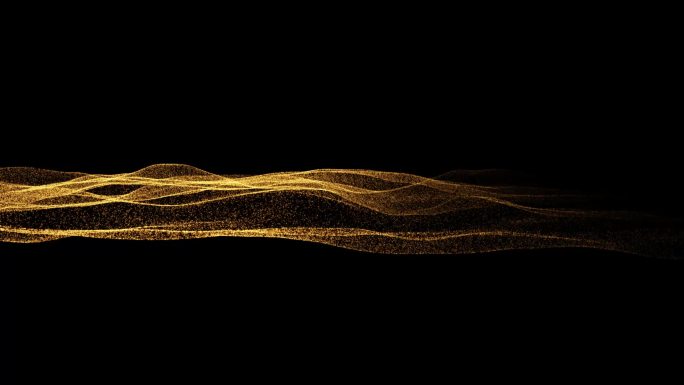 金色流动粒子光带丝绸能量