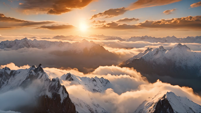 山雪山山峰山脉意境风景