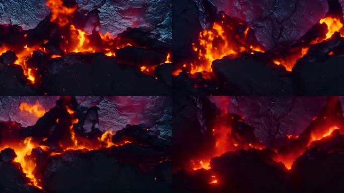 12K沉浸式超宽屏幕背景火山爆发火山喷发