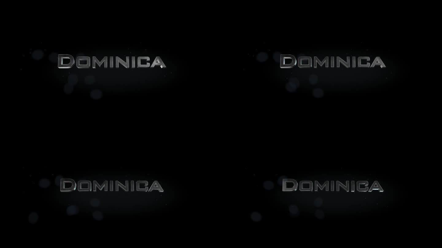 多米尼克3D标题字与金属动画文本透明黑色