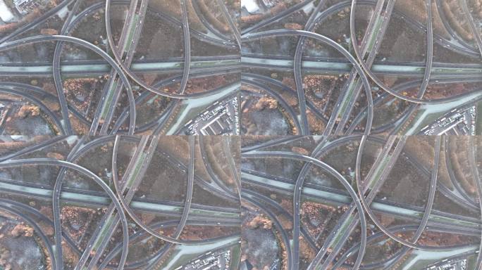复杂的交通交叉路口。象征着选择，方向，路线。布鲁塞尔附近的grand bigard圆形点。比利时。E