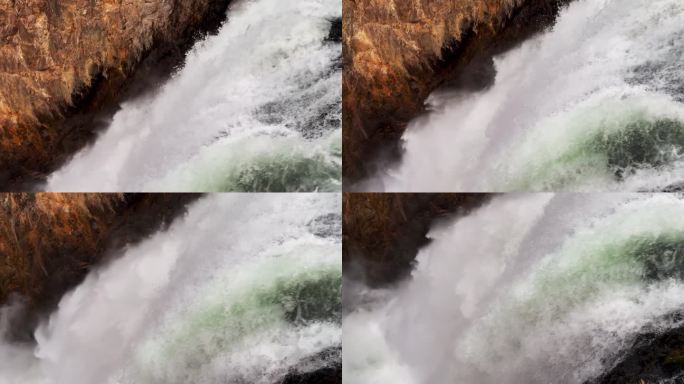 近距离观赏黄石国家公园的上、下瀑布瀑布大峡谷河HDR观景艺术家点秋峡谷村小屋公路上令人惊叹的日间景观
