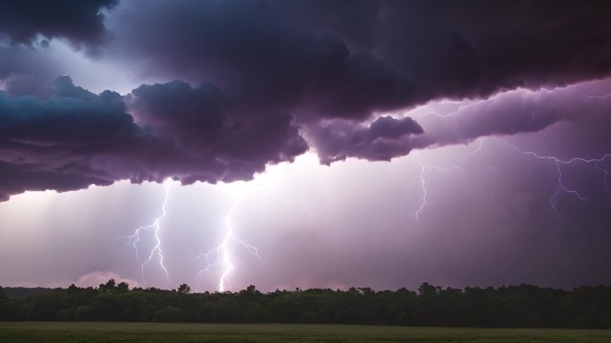 闪电恐怖乌云密布风起云涌电闪雷鸣风暴暴雨