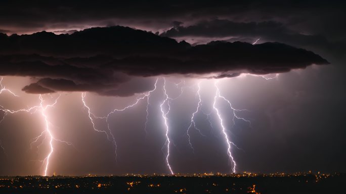 闪电恐怖乌云密布风起云涌电闪雷鸣风暴暴雨