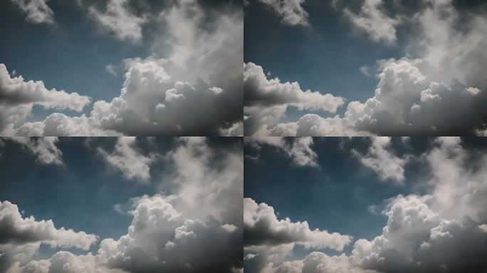 云层翻滚滚动蓝天白云晴空空境积云