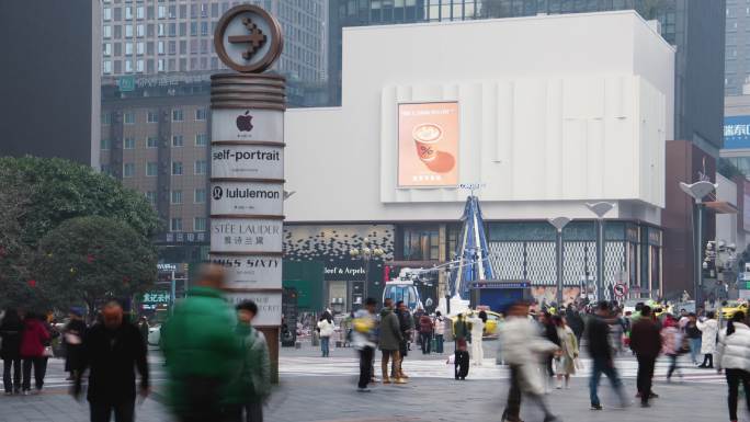 城市慢门人流人群人口