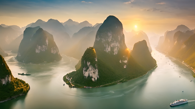 航拍长江三峡 大好河山 自然风景