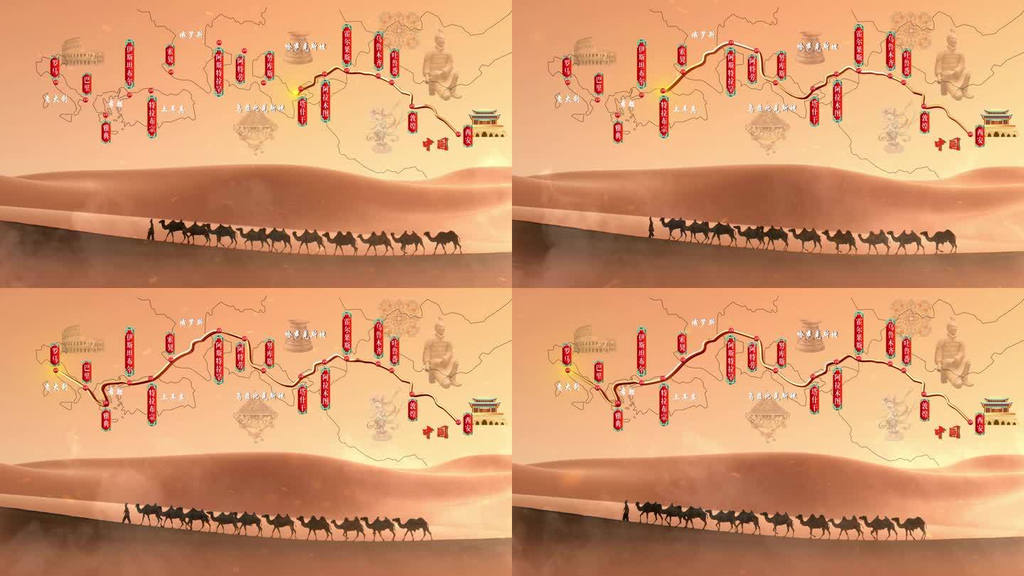 4K丝绸之路线路动画