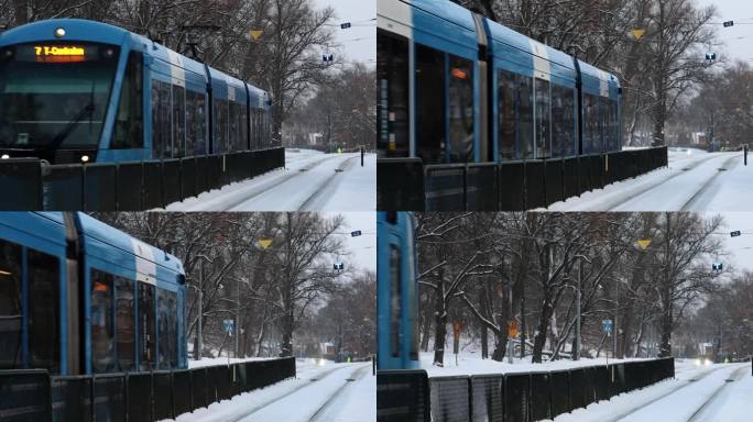 电车斯德哥尔摩冬天