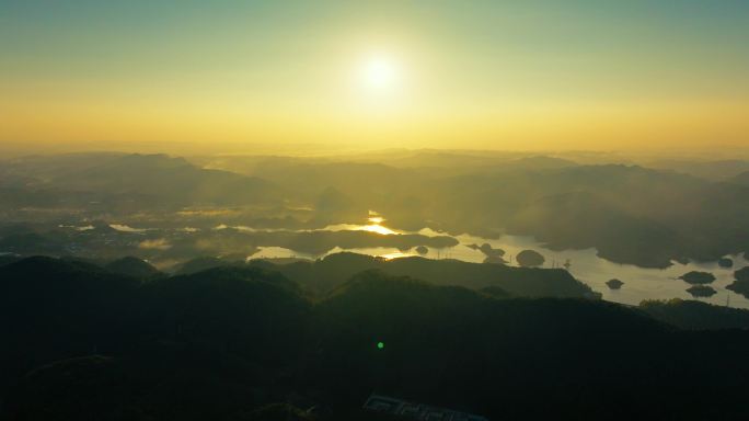 贵阳阿哈湖 大远景 日落5.1K航拍