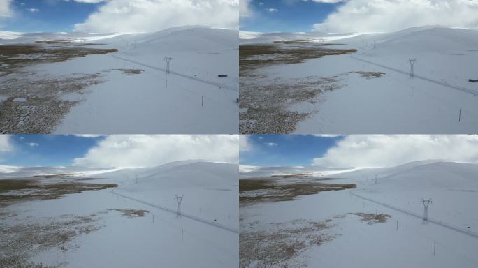 雪山雪景无人机航拍