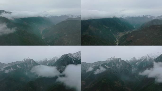 西藏雪景航拍 4K