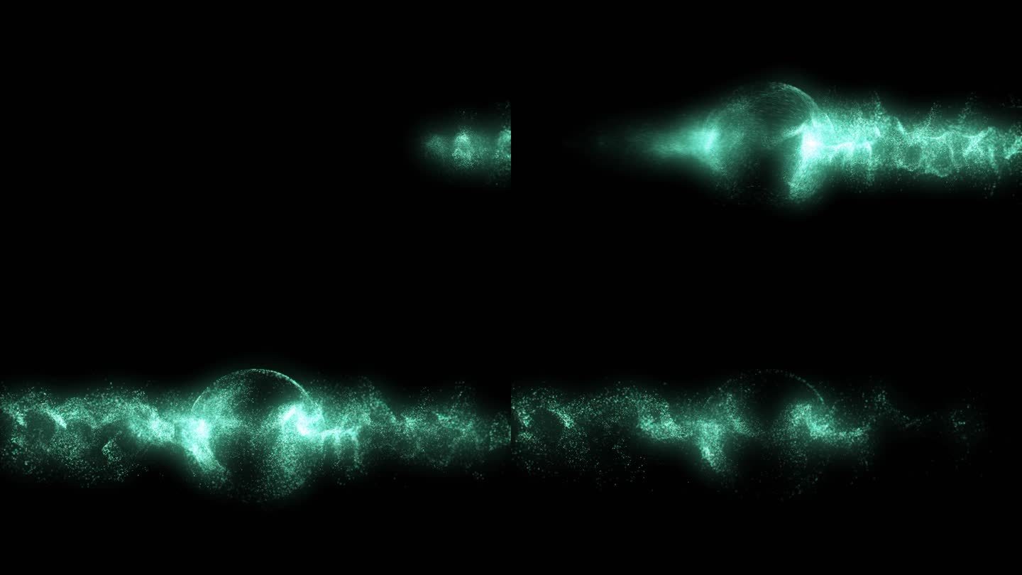 唯美金沙圆球漩涡粒子光路光线流动生长转场