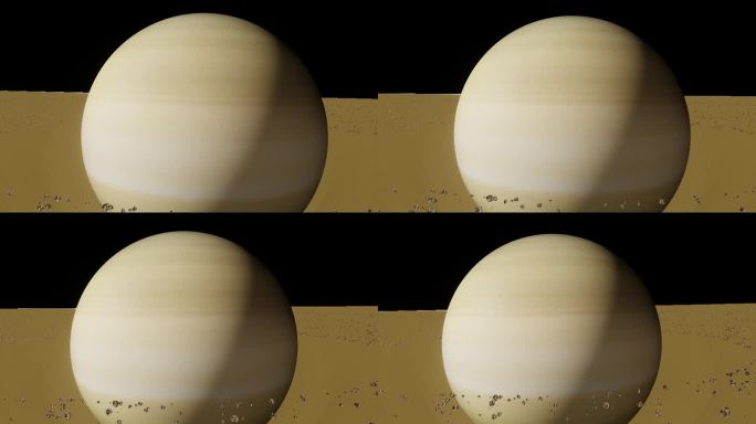 土星与小行星环与阿尔法通道覆盖视图从外层空间3d渲染。太阳系行星的概念，科幻，太空探索和发现可居住的