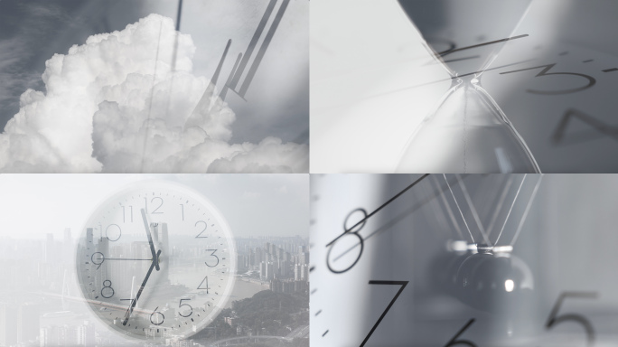 4k地产时钟抽象概念-意向空镜头