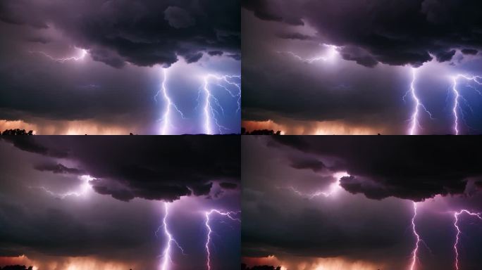 闪电恐怖乌云密布风起云涌电闪雷鸣风暴暴雨