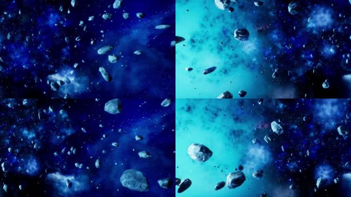 宇宙太空陨石飘浮循环动画背景