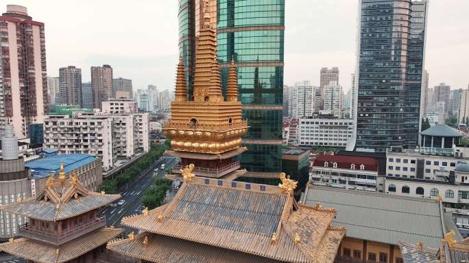 上海静安寺航拍