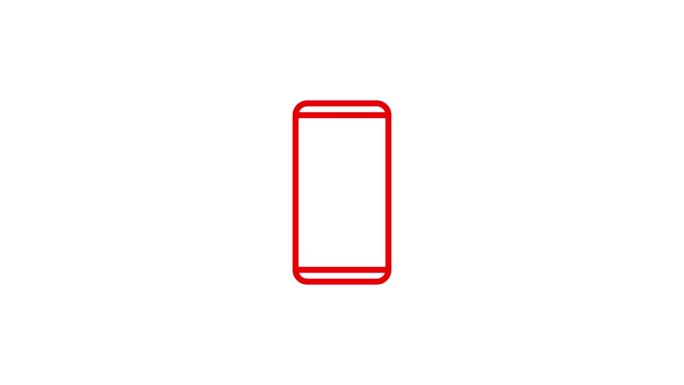 一个手机图标显示显示消息框动画;
