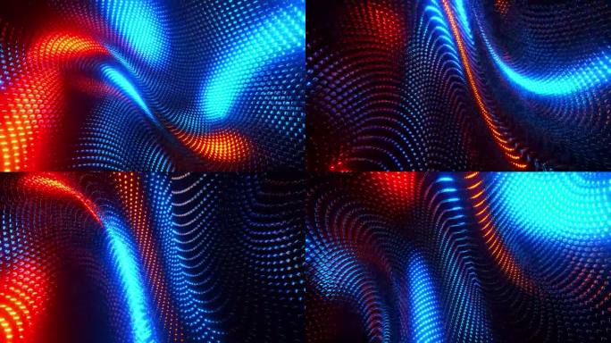 三维运动图形的彩色网格。无限循环动画