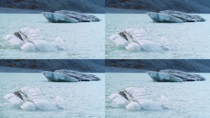 新西兰库克山国家公园胡克步道冰湖浮冰